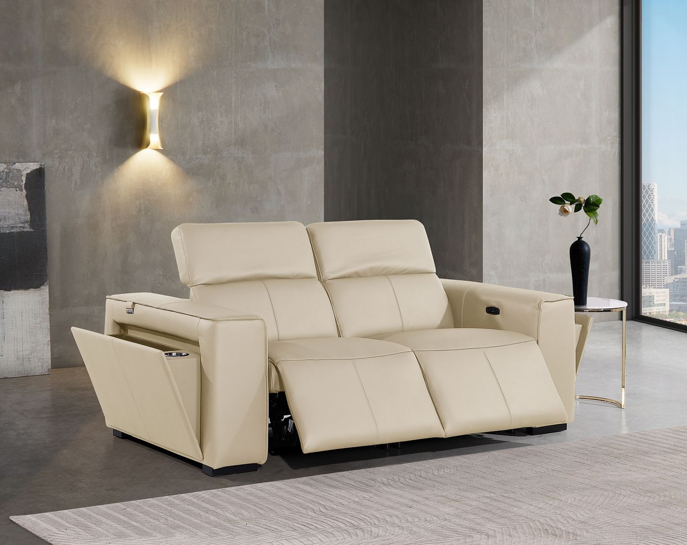 1224 - 2-Piece Modular Power Reclining Loveseat In With 2 Power Recliners & Power Headrests