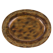 Rustic Barbwire - Barbwire Oval Iron Tray - Brown / Tan