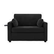 Sleeper Sofa With Foldable Mattress, USB Ports, Side Table & Storage Pocket
