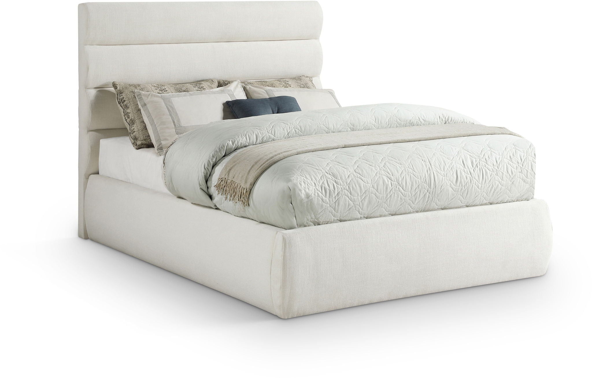 Adam - Linen Fabric Bed With 52" Headboard