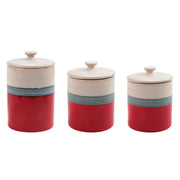 Pasadizo Stoneware - Ceramic Canisters (Set of 3) - Red