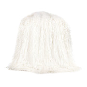 Mongolian Fur - Faux Fur Throw Blanket - White
