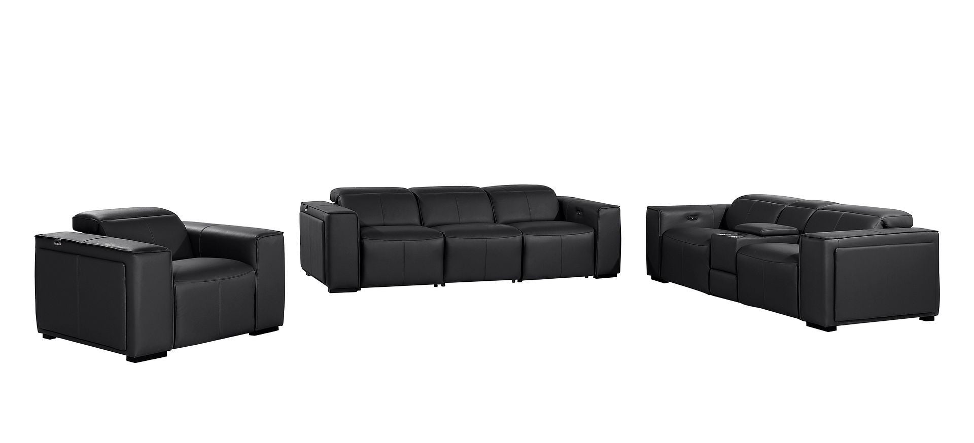 1224 - 7-Piece Modular Power Reclining Sofa, Loveseat & Chair Set In With 6 Power Recliners & Power Headrests
