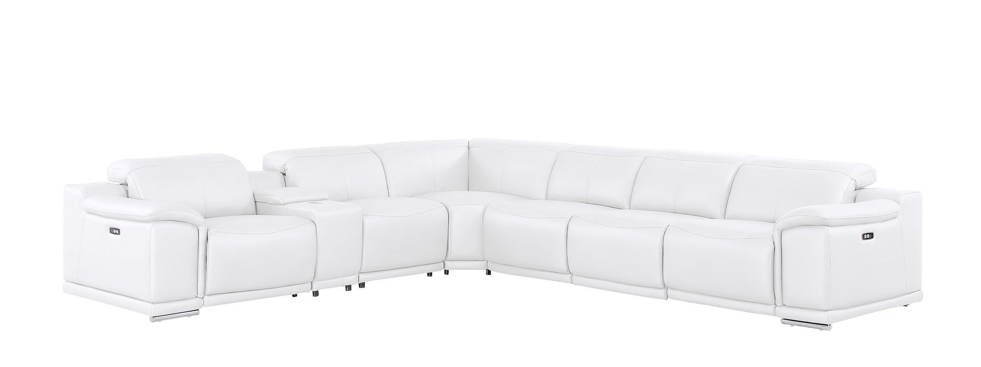 2679 - 7-Piece L-Shaped Power Reclining Sectional In Genuine Leather (4 Recliners)