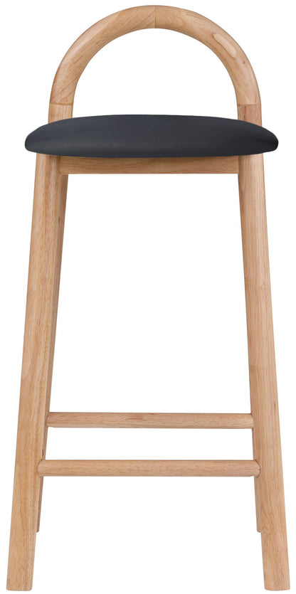 Calvin - Faux Leather Stool - Light Brown Legs