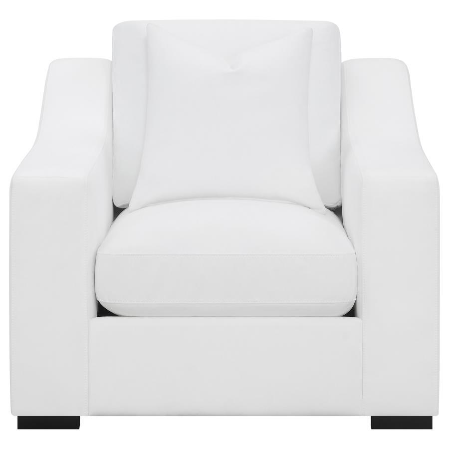 Ashlyn - Upholstered Sloped Arm Accent Chair - White