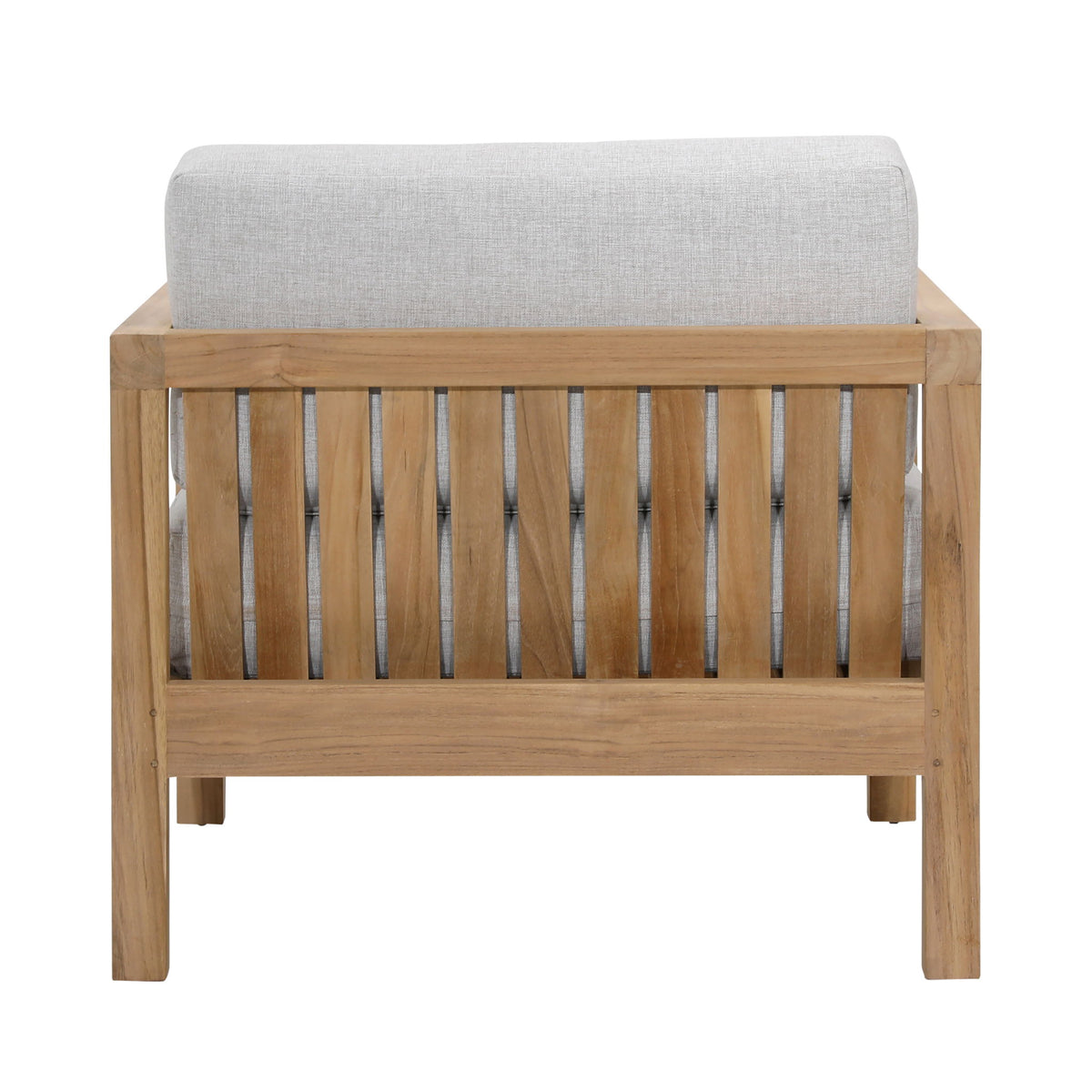 Boe - Outdoor Occasional Chair - Light Gray And Natural Teak