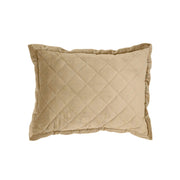 Velvet Diamond - Quilted Boudoir Pillow - Oatmeal
