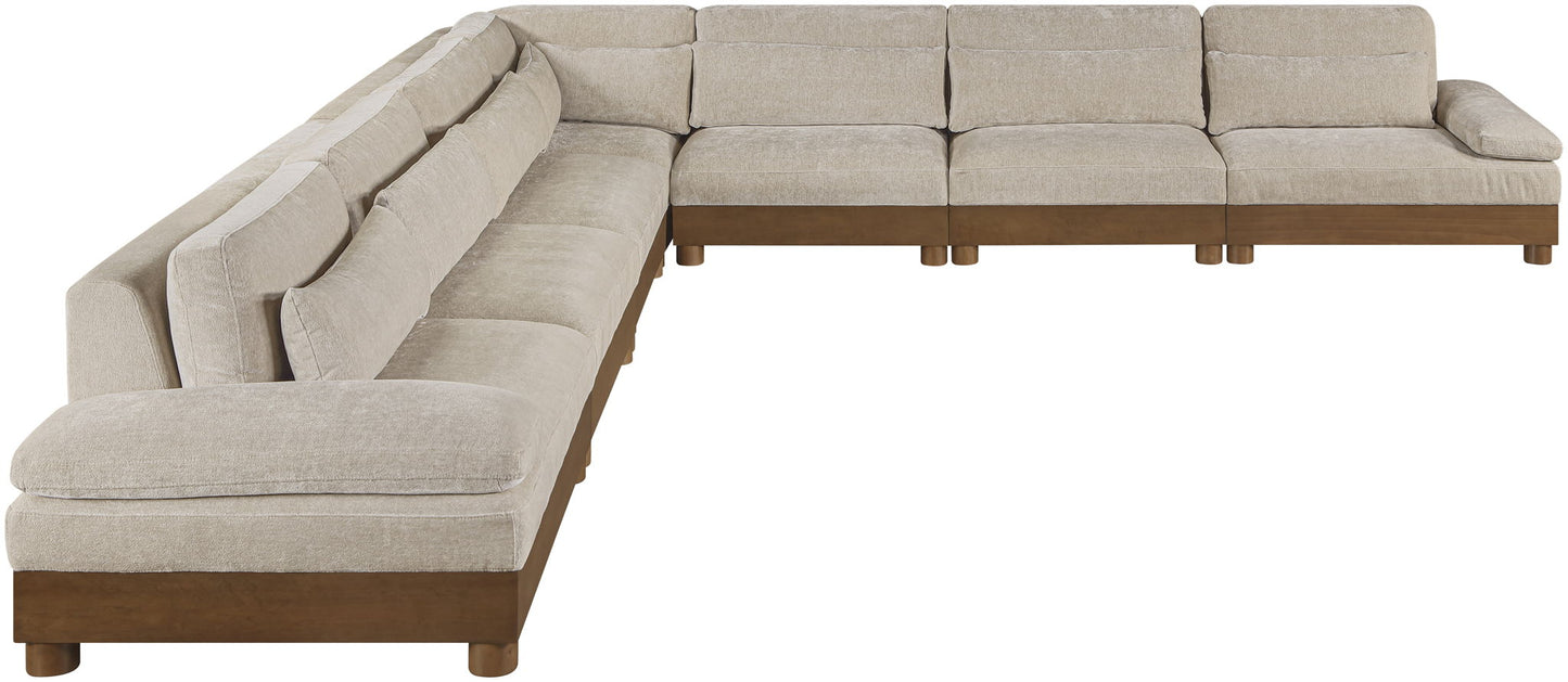 Turin - Chenille Fabric Upholstered Modular Sectional - Taupe