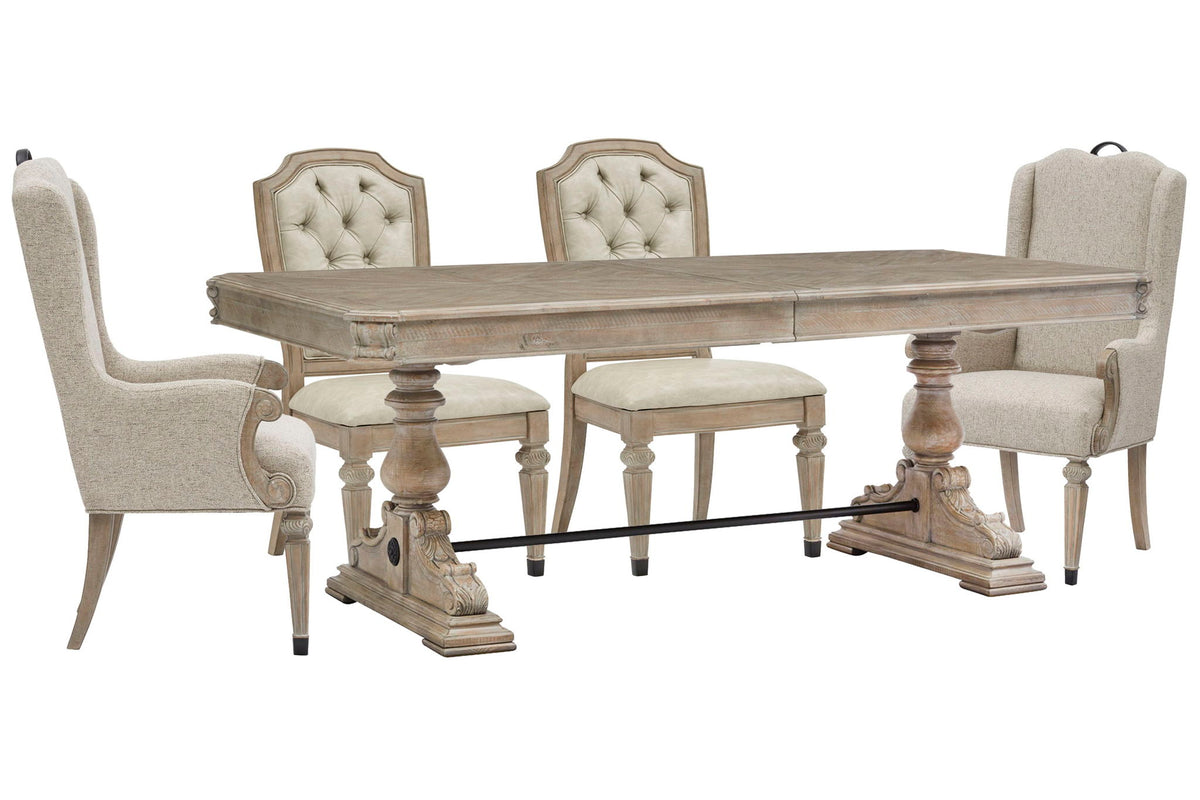 Marisol - Extendable Trestle Dining Table Set
