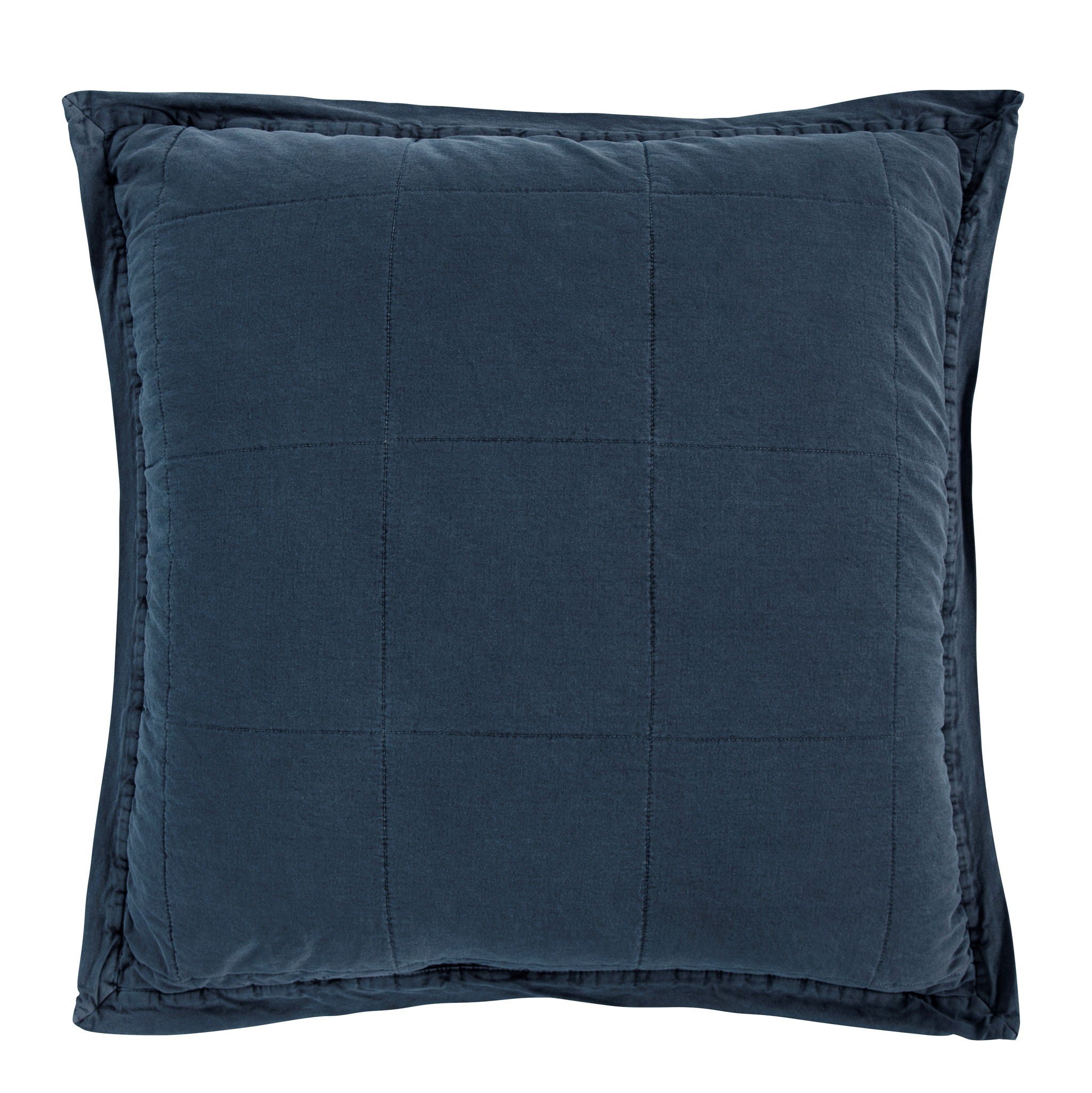 Cotton Canvas - Stonewashed Euro Sham - Denim