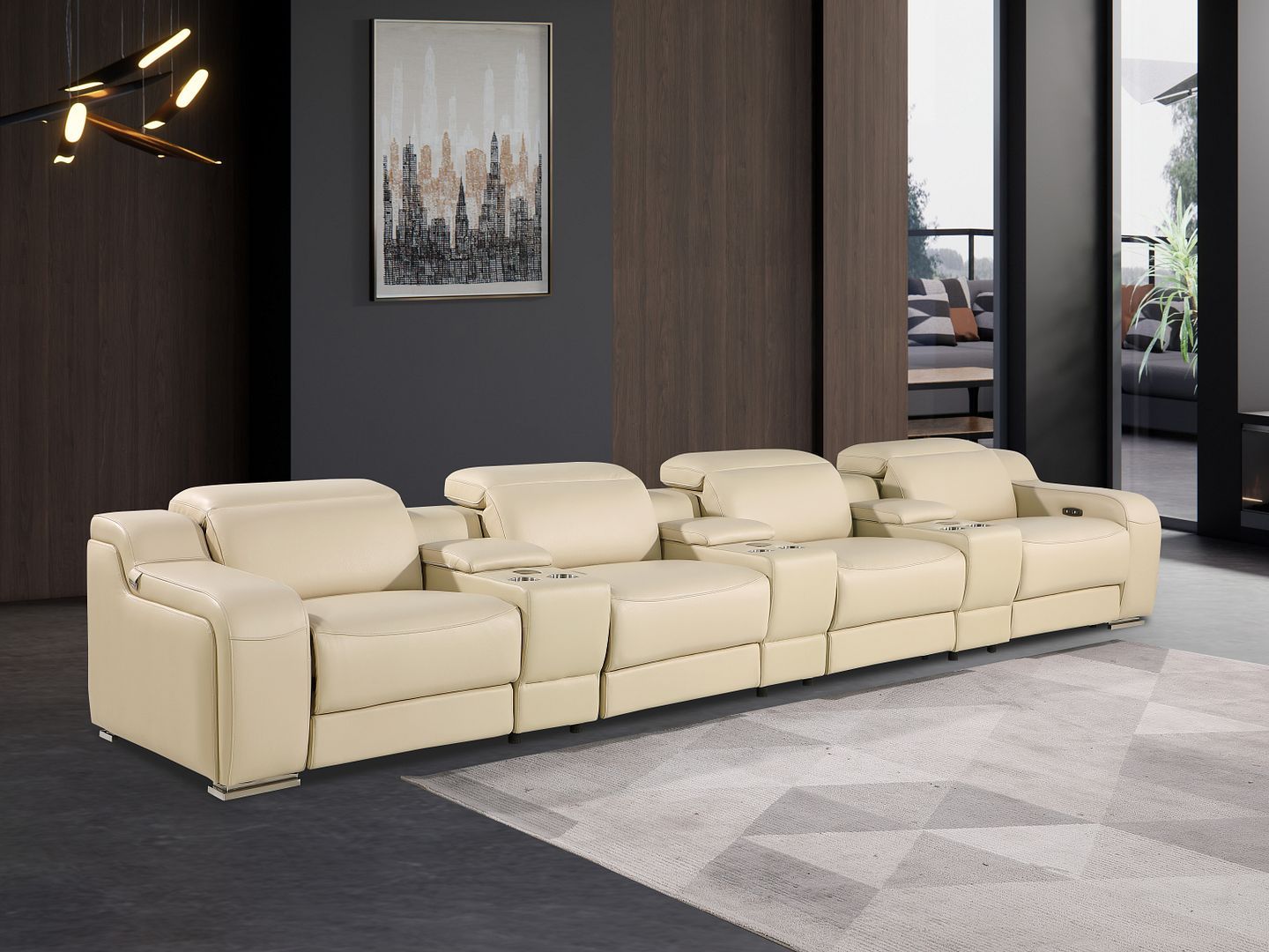 1116 - 7-Piece Modular Power Reclining Sofa In With 4 Power Recliners & Power Headrests