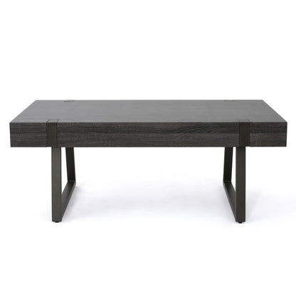 Abitha - Coffee Table With Industrial Powder Coated Metal Legs