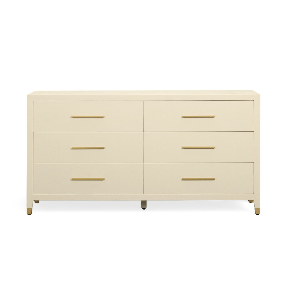 Dani - Faux Shagreen 6-Drawer Dresser - Cream