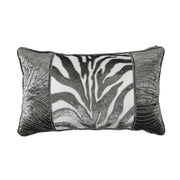 Celeste - Zebra Appliqué & Wave Embroidery Pillow - White