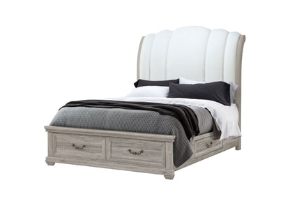 Rowan - Queen Bed With Storage - Natural / White