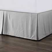 Hera - Washed Linen Tailored King Bed Skirt - Light Gray