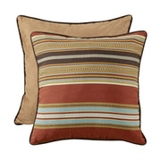 Calhoun - Striped Reversible Euro Sham - Red / Brown