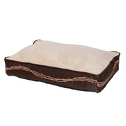 Rustic Barbwire - Barbwire Embroidered Dog Bed - Brown / Cream