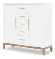 Melrose - Door Chest - Cloud White And Desert Oak