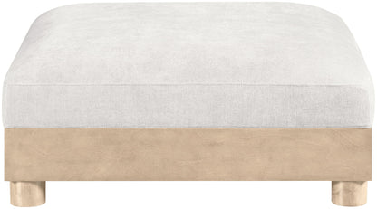 Turin - Chenille Fabric Upholstered Modular Ottoman - Natural Base