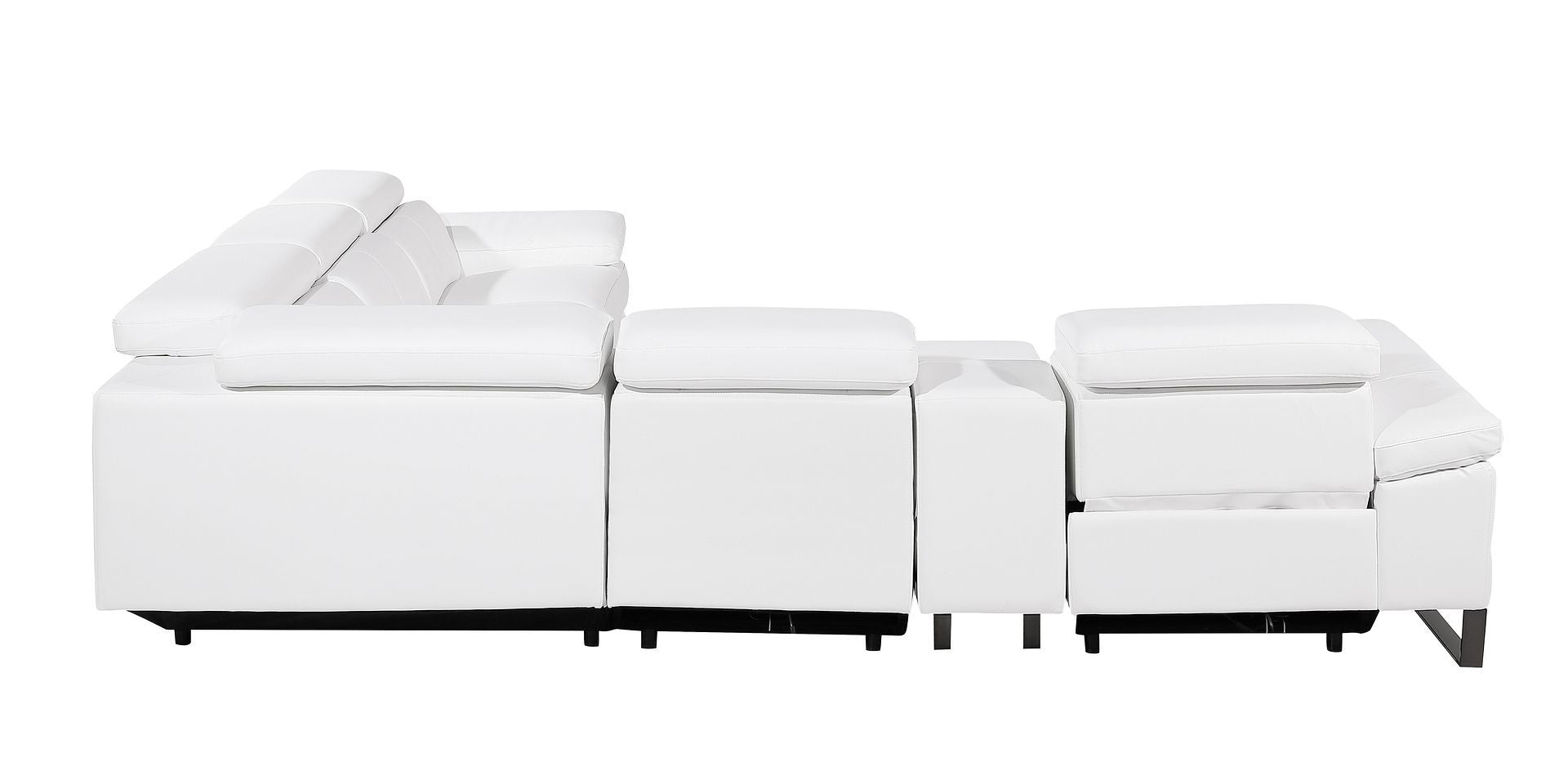 1246 - 6-Piece L-Shaped Modular Power Reclining Sectional With 3 Power Recliners And Power Headrests