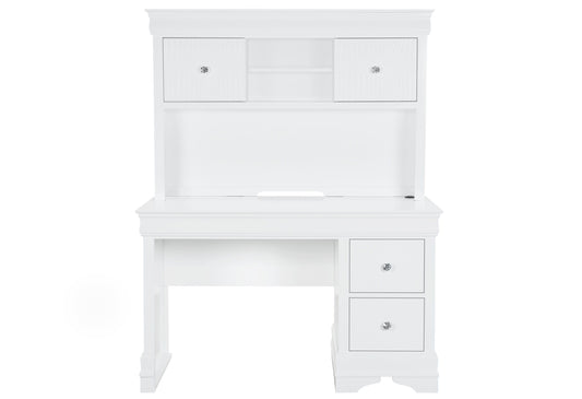 Pompei - Desk With Hutch - Metallic White