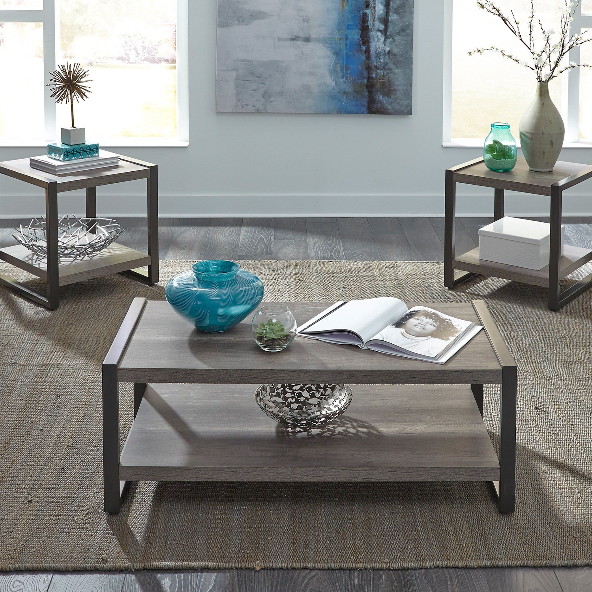 Tanners Creek - 3 Piece Table Set - Graystone