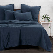 Cotton Canvas - King Stonewashed Coverlet Set (Set of 3) - Denim