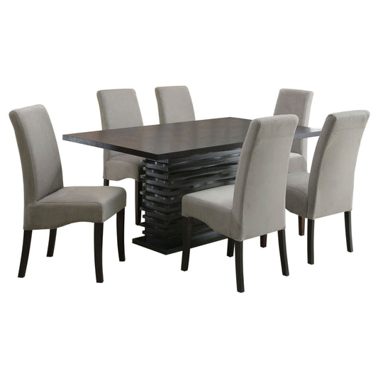 Wendell - 7 Piece Dining Set With Pedestal Table And Chairs - Gray
