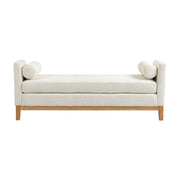 Upholstered End Of Bed Bench With Arms & 2 Bolsters For Bedroom