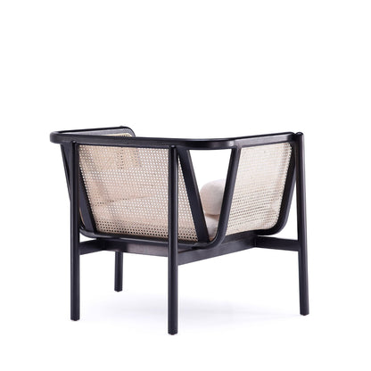 Versailles - Accent Armchair With Rattan Frame - Cream