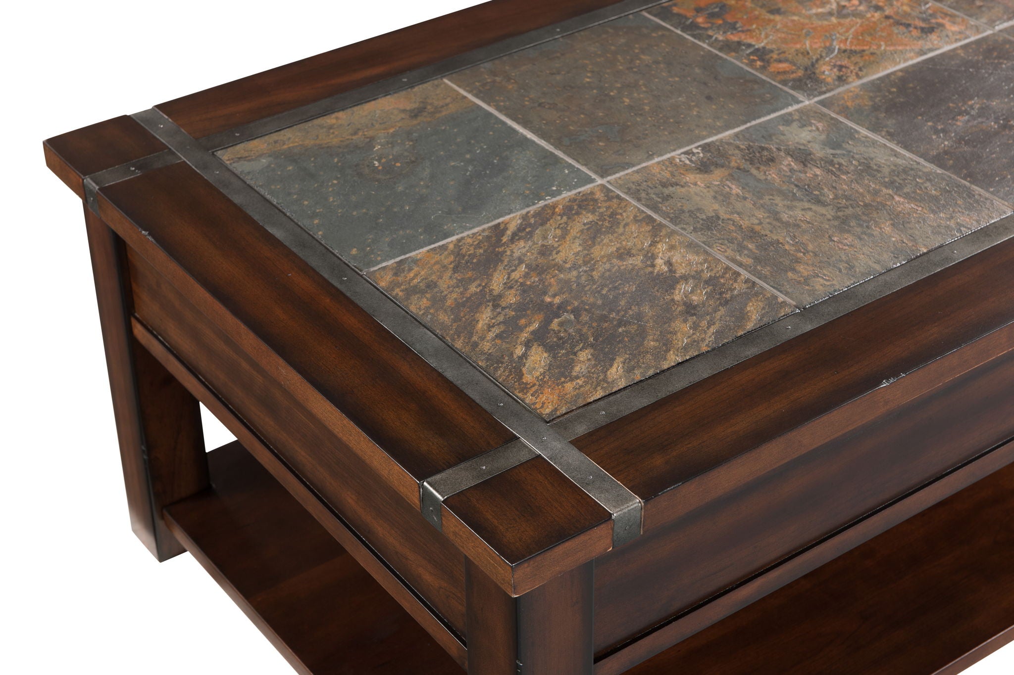 Roanoke Rectangular Lift Top Cocktail Table with Casters - Thumbnail 3