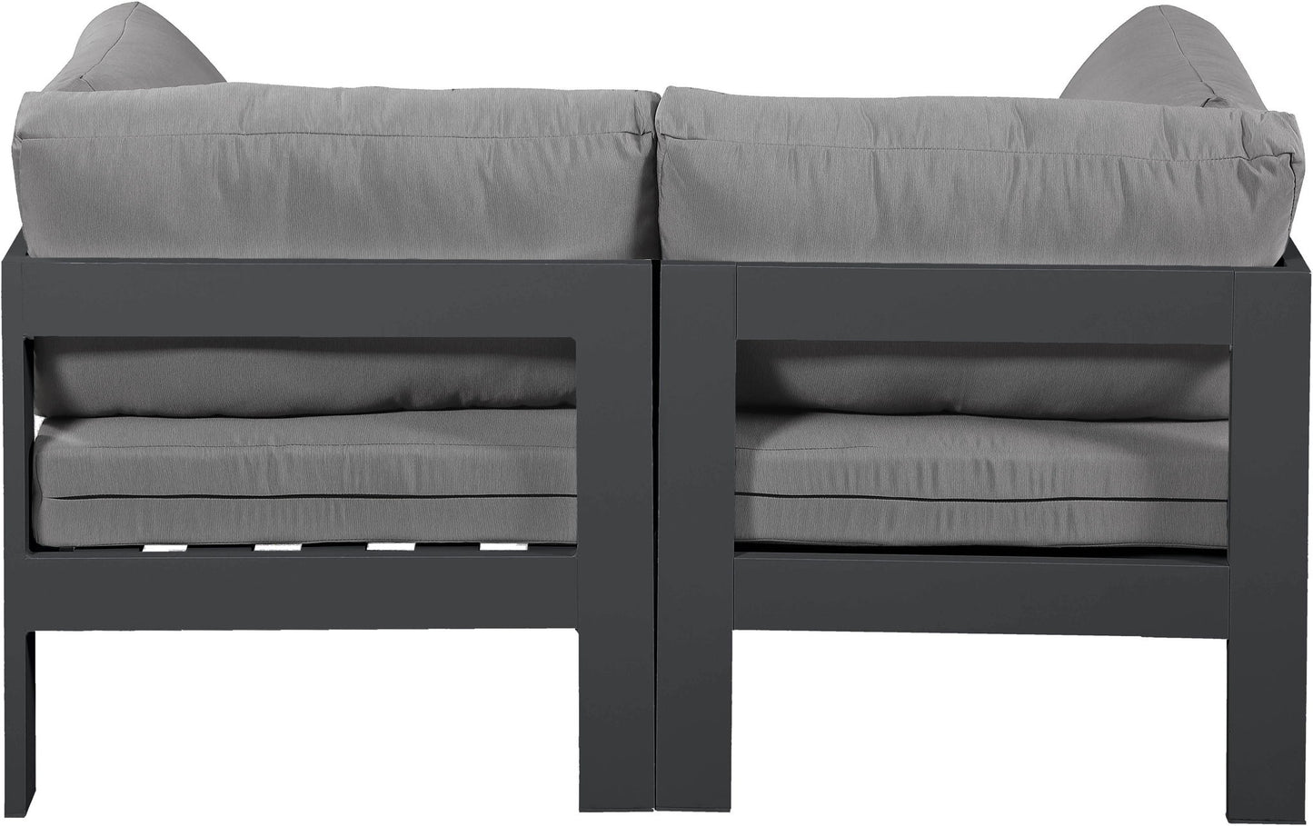 Nizuc - Outdoor Patio 2 Seat Modular Sofa With Gray Frame