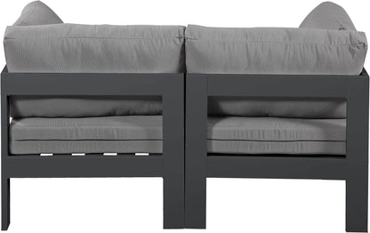 Nizuc - Outdoor Patio 2 Seat Modular Sofa With Gray Frame