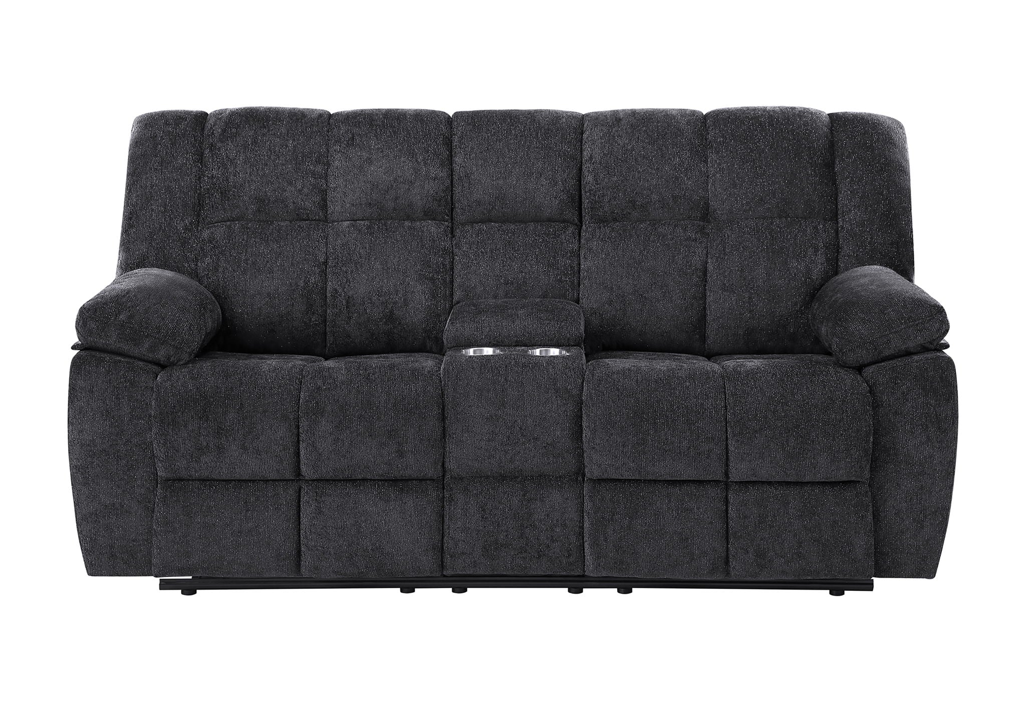 U6000 - 3 Piece Living Room Set (Reclining Sofa / Console Reclining Loveseat / Recliner) - Black
