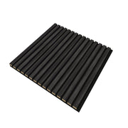 Acoustic Panels With Strip Design, Sound Absorbing Wall & Ceiling Panels (Set of 4) - Matt Black