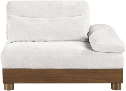 Turin - Chenille Fabric Upholstered Modular Arm Chair - Walnut Base