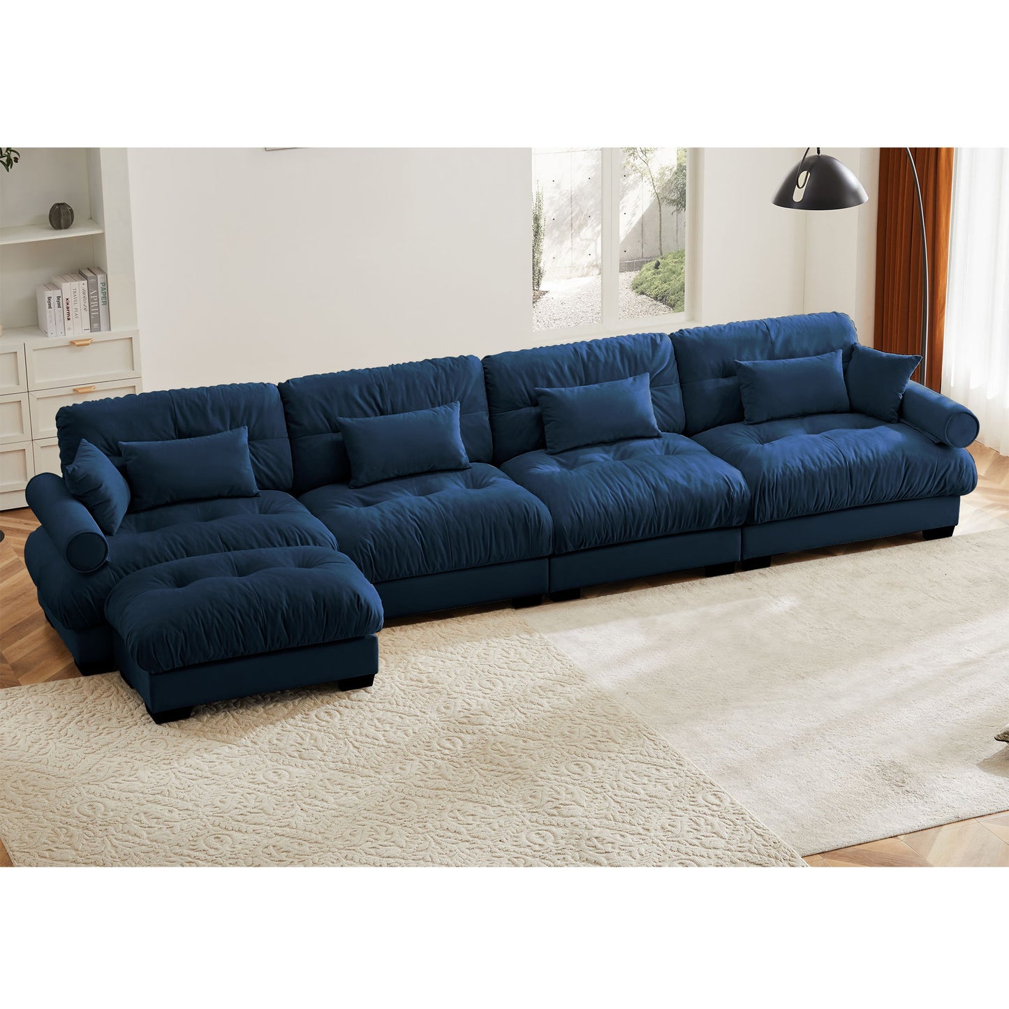 Super Comfort Oversized Modular Sectional Sofa With Movable Ottoman