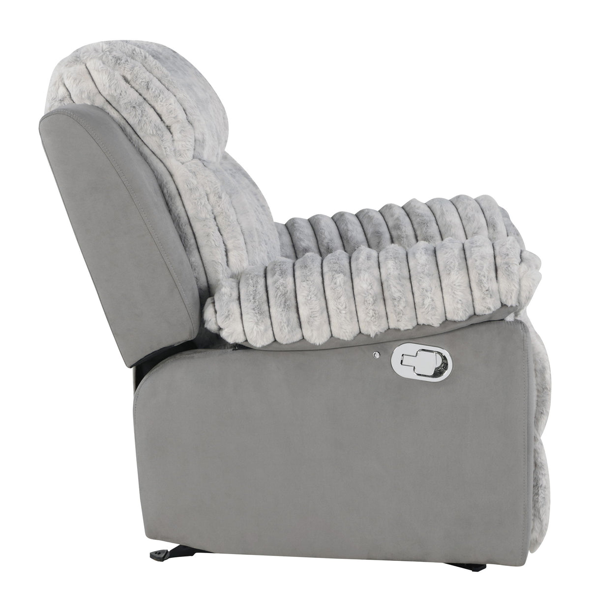 Plush - Glider Recliner With LED Belt - Gray