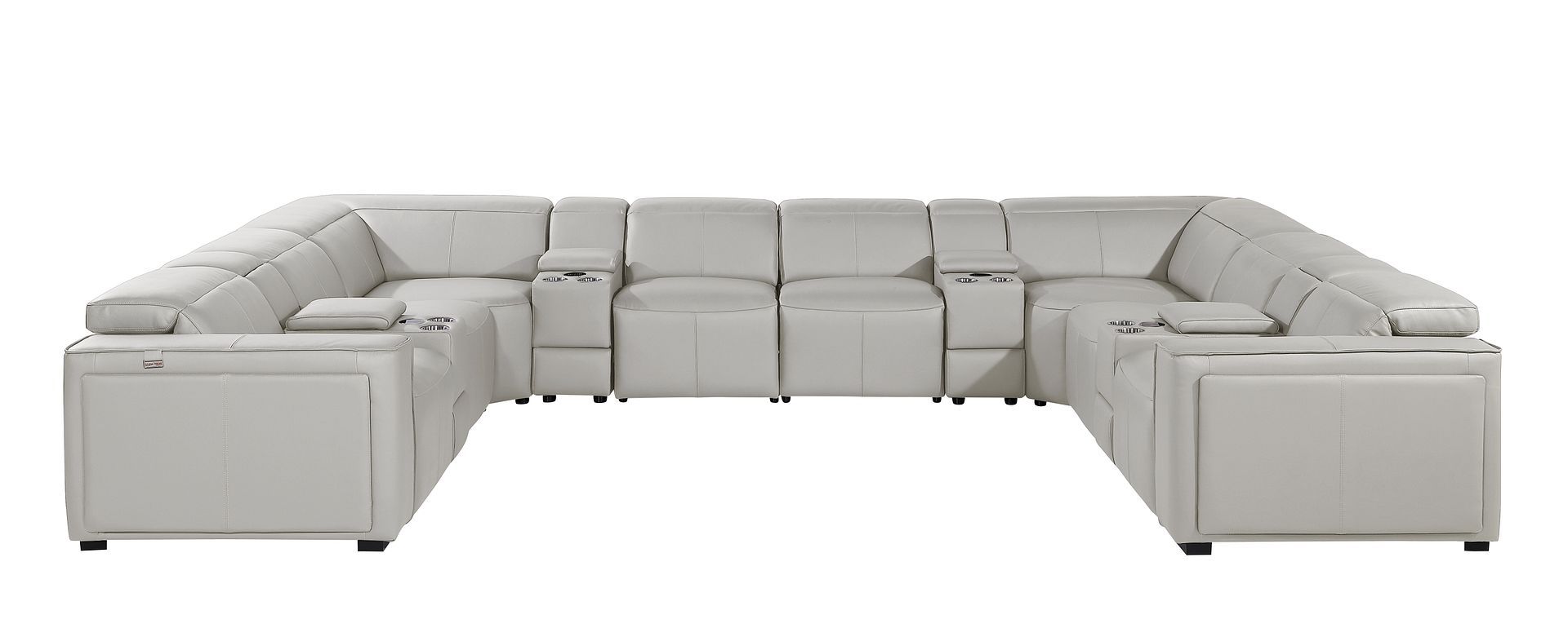 1224 - 12-Piece U-Shaped Sectional Sofa In With 4 Power Recliners & Power Headrests