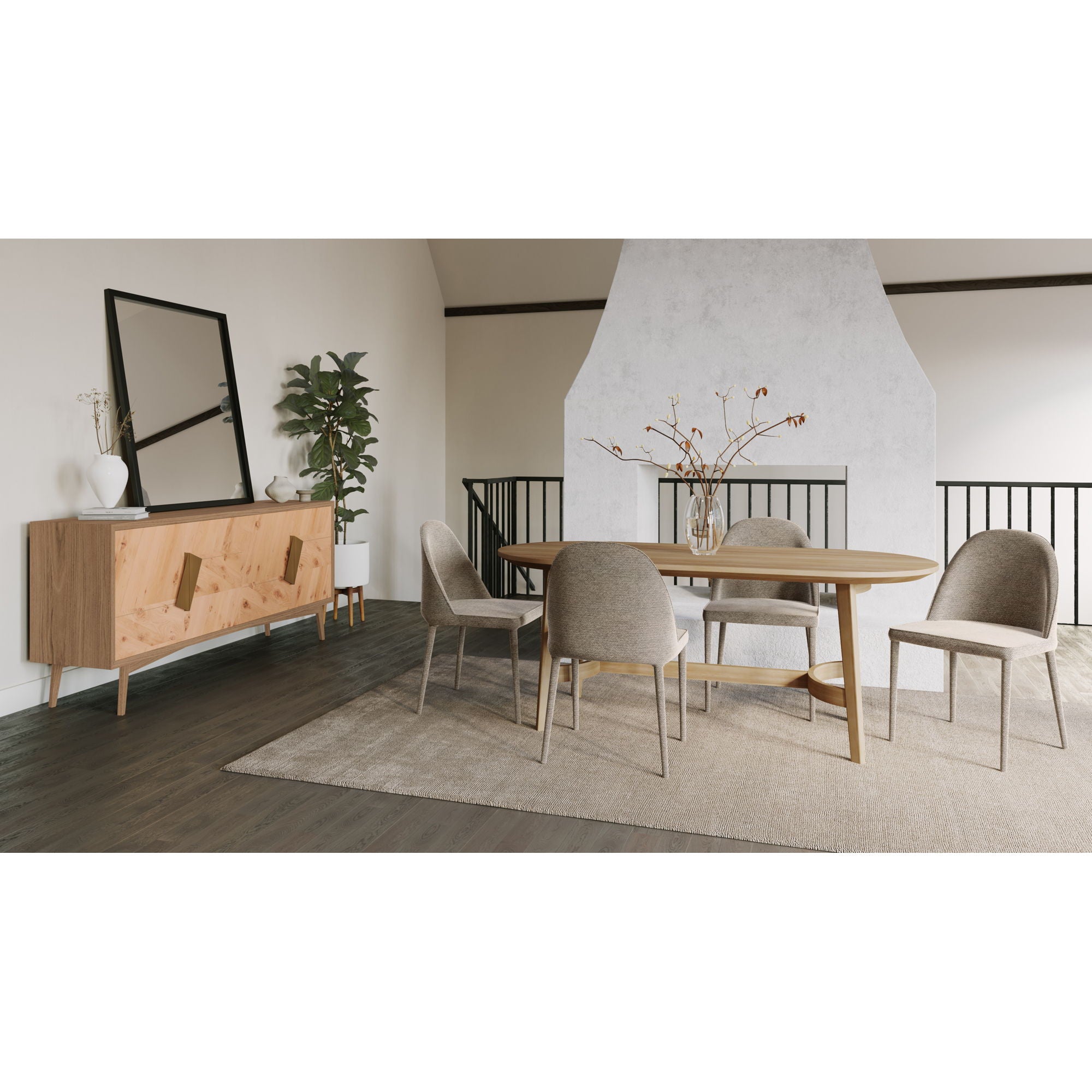 Burton - Vegan Leather Dining Chair (Set of 2) - Gray