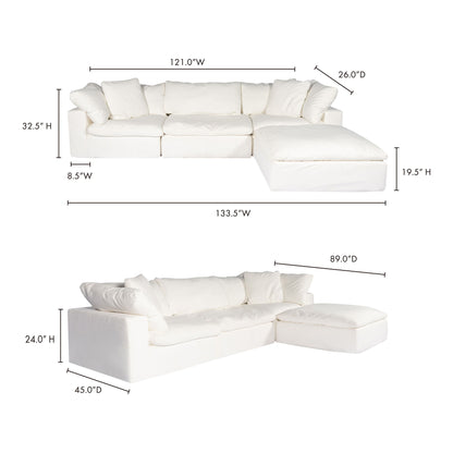 Clay - Livesmart Fabric Lounge Modular Sectional - Cream