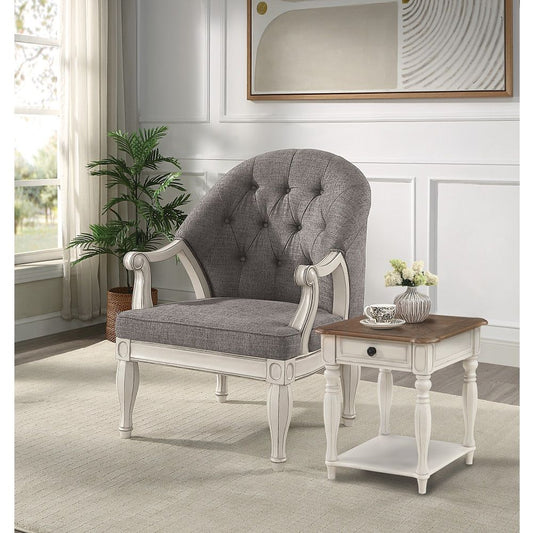 Florian - Chair - Gray & Antique White