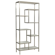 Monroe - Bookcase - Antique Nickel And Natural White