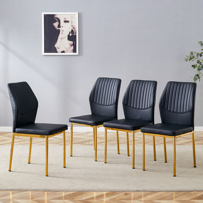 Luxury Simple Chair With Metal Gold Leg