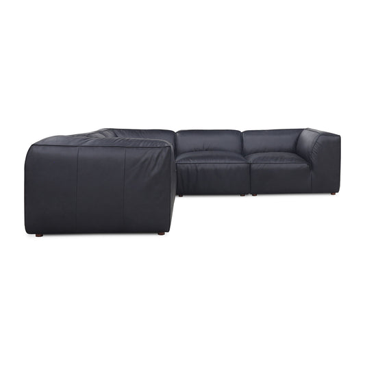 Form - Classic L Modular Leather Sectional - Vantage Black
