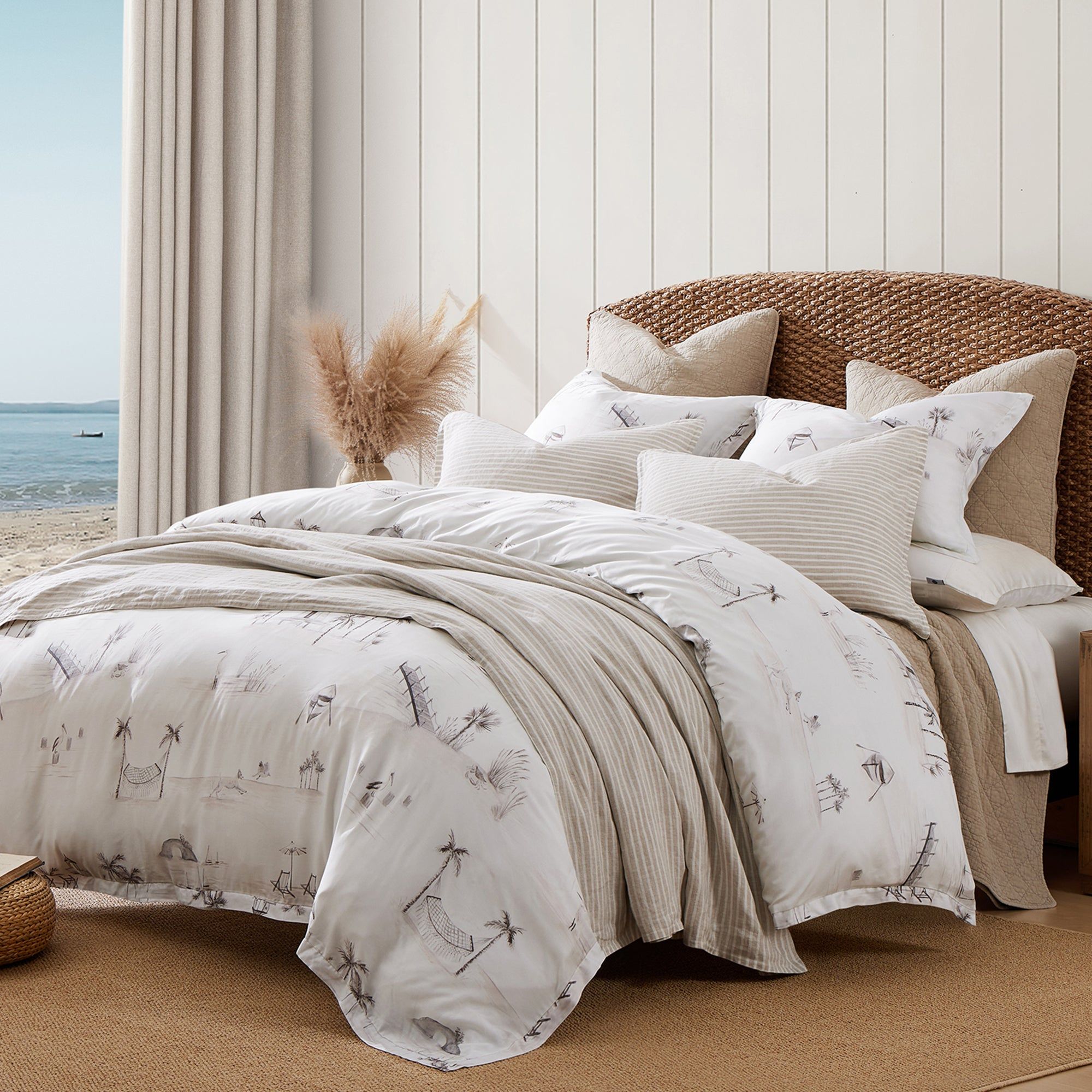 Lyocell - King Seaside Eucalyptus Comforter Set (Set of 3) - Taupe