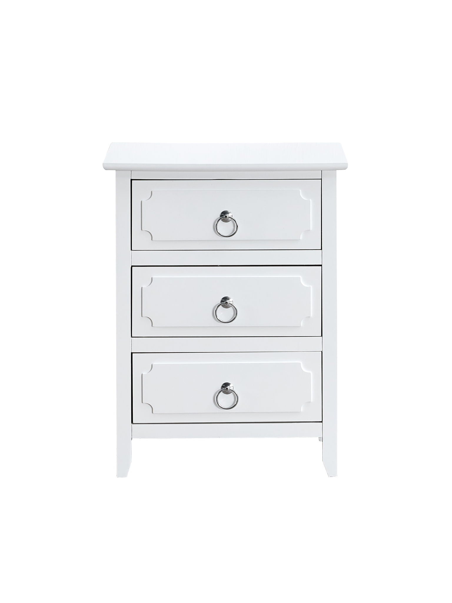Daniel - 3 Drawer Wood Nightstand - White