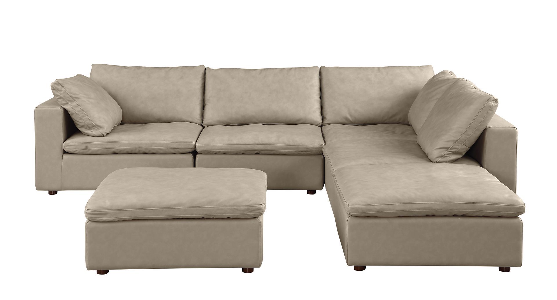 1100 - 6-Piece Right Arm Facing 3-Seat Sectional (Top-Grain Italian Leather)